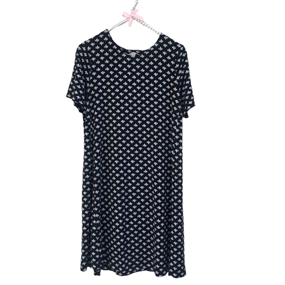 Ann Taylor Loft Casual Black Printed Dress size Small